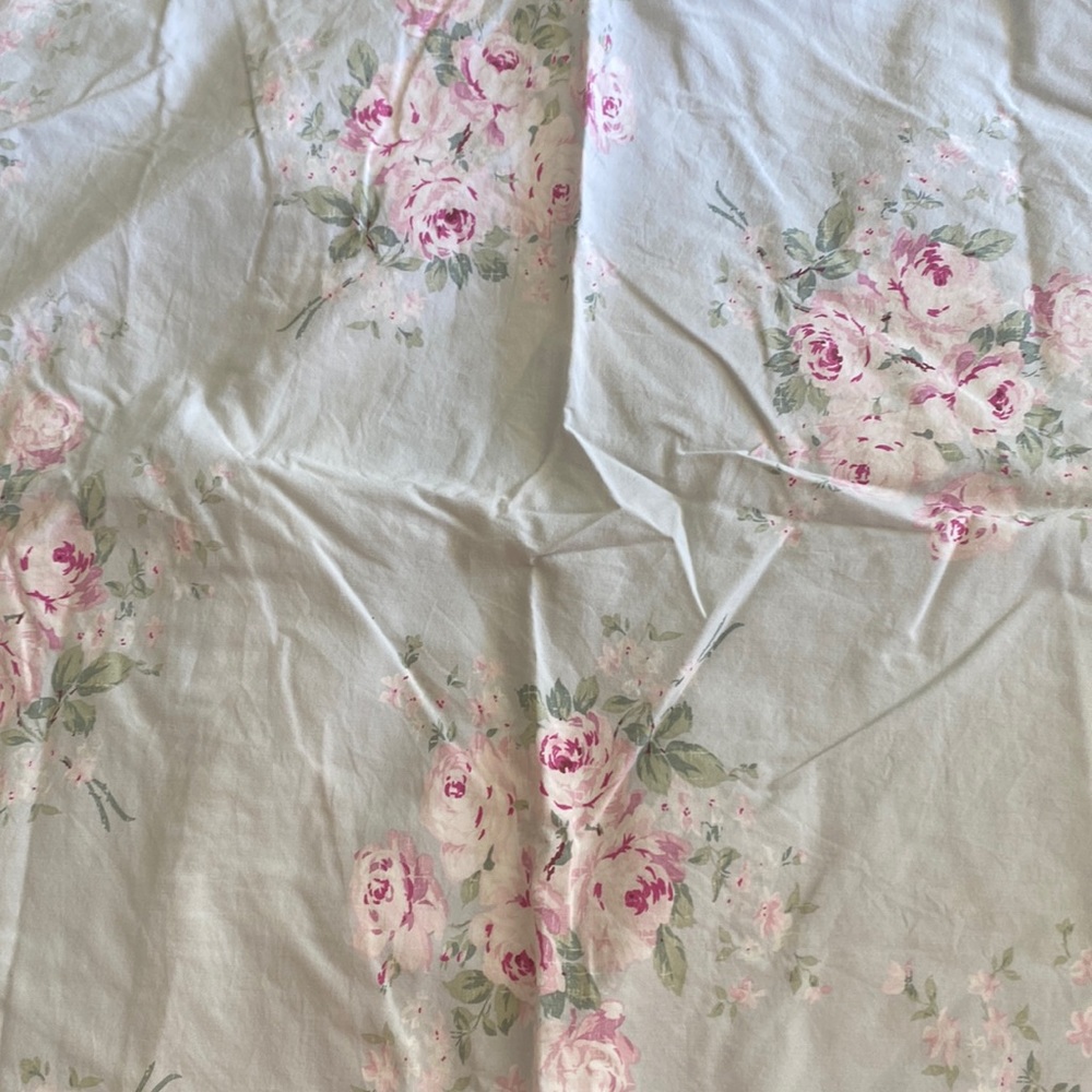 Simply Shabby Chic Pink and Green Floral Pillowcase